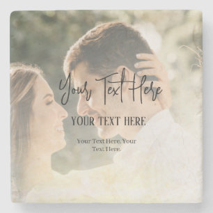 Dessous-de-verre En Pierre Texte vintage en noir avec pierre photo Vintage