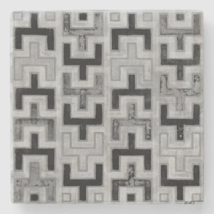 Dessous-de-verre En Pierre Textile africain en tissu boueux avec Motifs géom