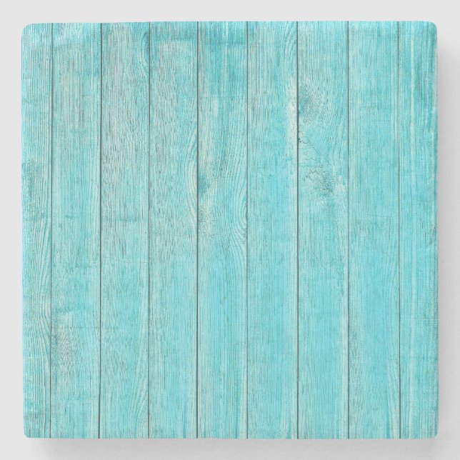Dessous-de-verre En Pierre Texture en bois turquoise (Devant)