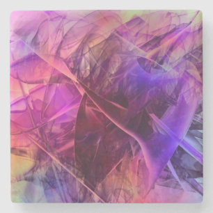 Dessous-de-verre En Pierre Texture en verre brillant Spiky Faux Design abstra