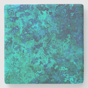 Dessous-de-verre En Pierre Texture marbre pierre bleu et turquoise naturel