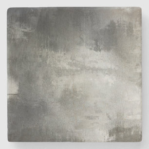 Dessous-de-verre En Pierre texturisé noir et blanc grunge abstrait d'art