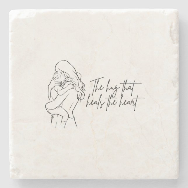 Dessous-de-verre En Pierre The Hug That Heals the Heart Stone Coaster  (Devant)