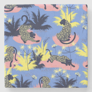 Dessous-de-verre En Pierre Tigre géométrique, léopard : motif pour enfants.