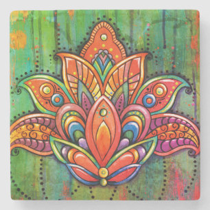 Dessous-de-verre En Pierre Tile de LOTUS Mandala