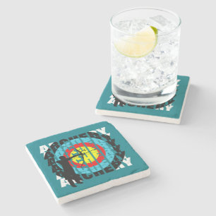 Dessous-de-verre En Pierre Tir à l'arc Sport Typographie Cool Archers Graphiq