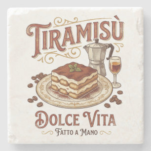 Dessous-de-verre En Pierre Tiramisu Dolce Vita Dessert Italien 