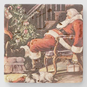 Dessous-de-verre En Pierre Tired Santa Claus Christmas