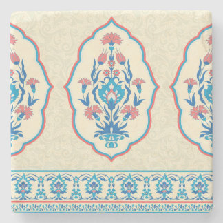 Dessous-de-verre En Pierre Tissu floral ethnique : Élégance transparente