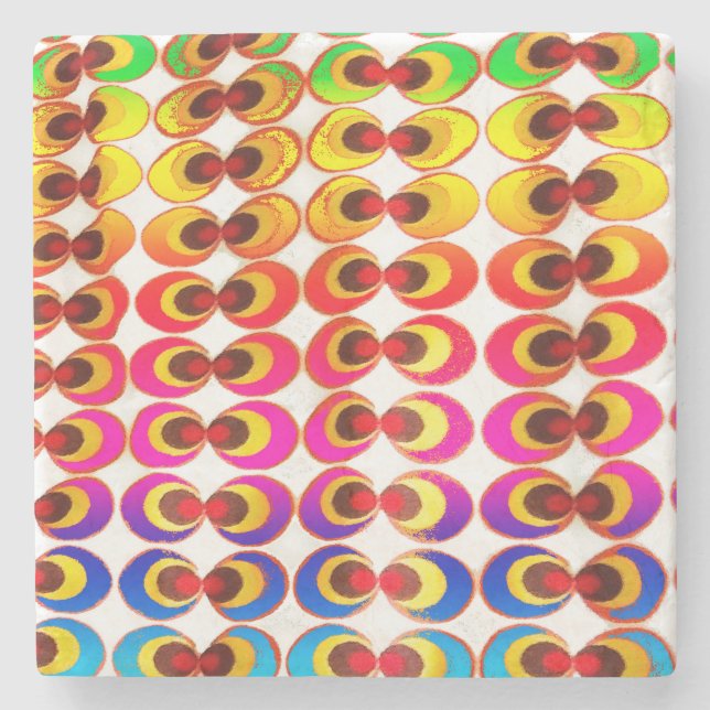 Dessous-de-verre En Pierre Tissu psychédélique (Devant)