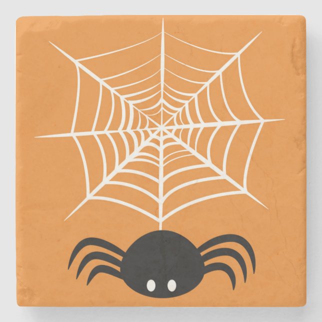 Dessous-de-verre En Pierre Toile d'araignée Halloween  (Devant)