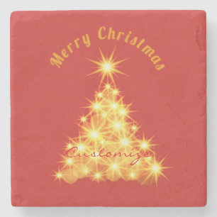 Dessous-de-verre En Pierre Tonnerre d'arbre de Noël