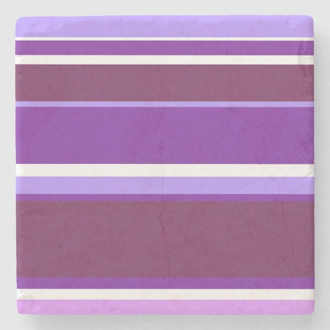 Dessous-de-verre En Pierre Tons de rayures violettes (Devant)