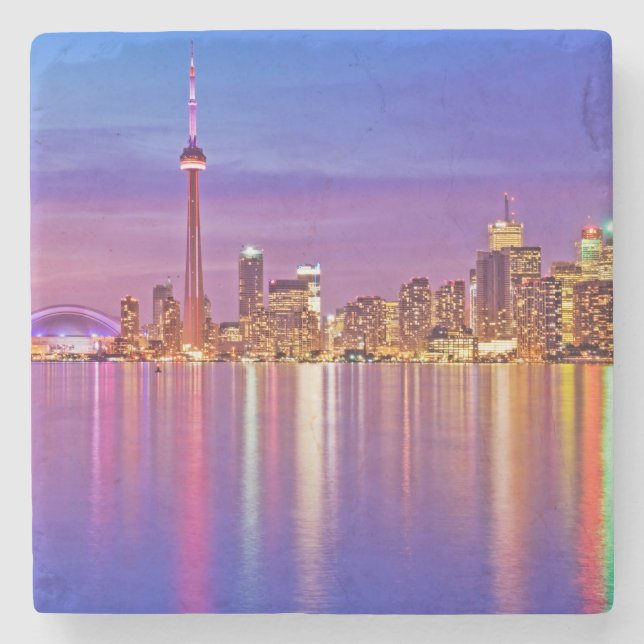 Dessous-de-verre En Pierre Toronto Skyline au crépuscule (Devant)