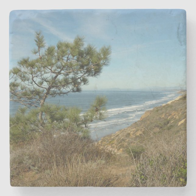 Dessous-de-verre En Pierre Torrey Pine and California Coastline Landscape (Devant)