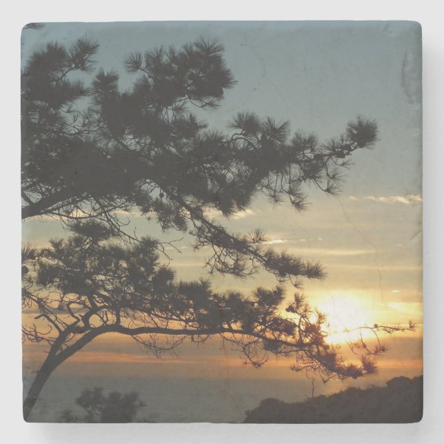 Dessous-de-verre En Pierre Torrey Pine Sunset I California Landscape (Devant)