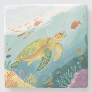 Dessous-de-verre En Pierre Tortue de peinture