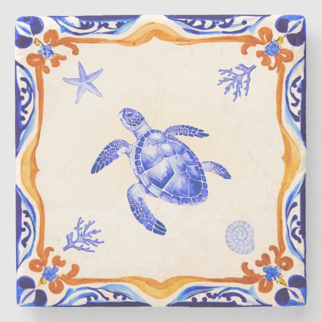 Dessous-de-verre En Pierre Tortue méditerranéenne (Devant)