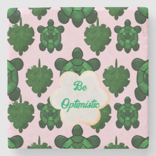 Dessous-de-verre En Pierre Tortue Mignonne Motif Sans Couture, Tropical
