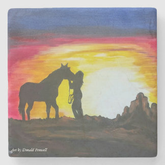 Dessous-de-verre En Pierre Tour de coucher du soleil