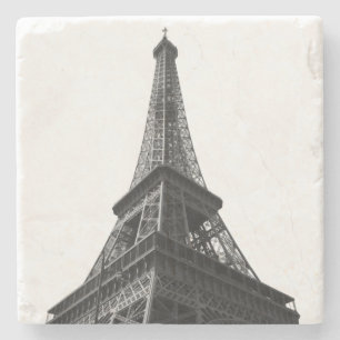 Dessous-de-verre En Pierre Tour Eiffel Noir & Blanc Paris Voyage européen