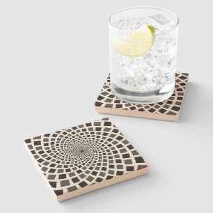 Dessous-de-verre En Pierre Tourbillon de carrés monochromes