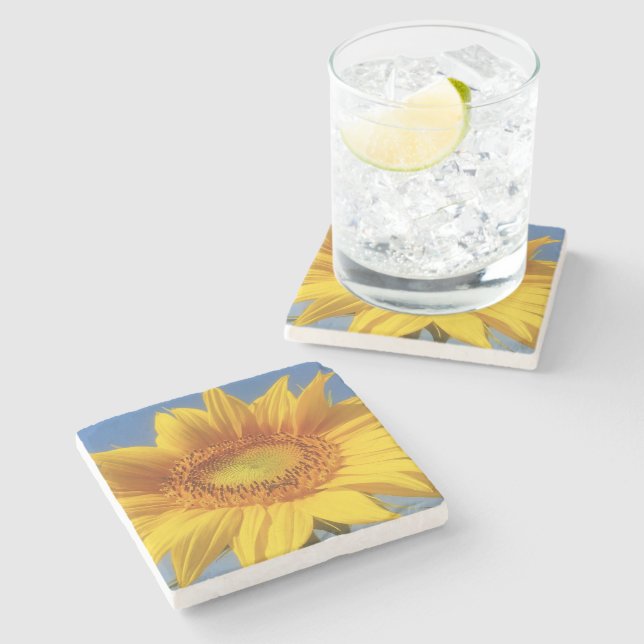 Dessous-de-verre En Pierre Tournesol jaune (Côté)