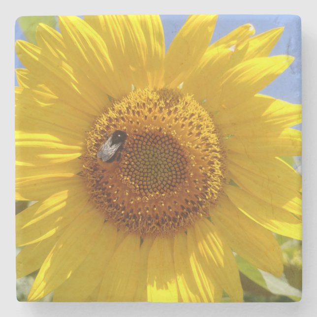 Dessous-de-verre En Pierre Tournesol jaune (Devant)
