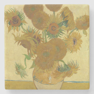 Dessous-de-verre En Pierre Tournesols, Nature morte peinture à l'huile, Van G