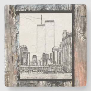 Dessous-de-verre En Pierre Tours jumelles