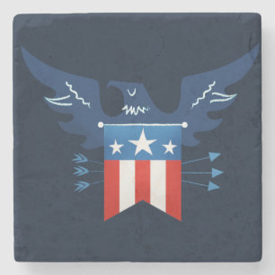 Dessous-de-verre En Pierre Tout American Eagle & Flag Patriotic