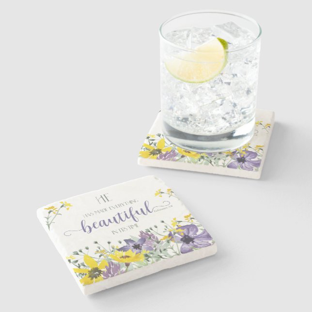 Dessous-de-verre En Pierre Tout Beau - Ecc 3:11 (Côté)