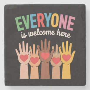 Dessous-de-verre En Pierre Tout Le Monde Est Bienvenue Ici