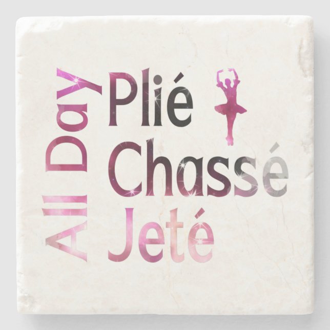 Dessous-de-verre En Pierre Toute la journée Plie, Chasse, Jete ~ Design de ba (Devant)