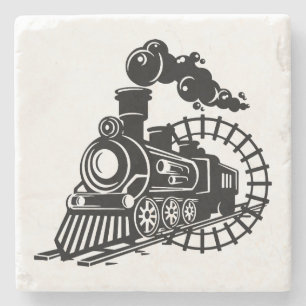 Dessous-de-verre En Pierre Train à vapeur Vintage très Cool Locomotive