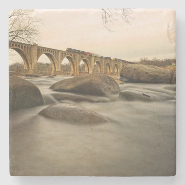 Dessous-de-verre En Pierre Train au-dessus de James River (Devant)