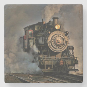 Dessous-de-verre En Pierre Train moteur à vapeur vintage