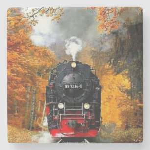 Dessous-de-verre En Pierre Train moteur à vapeur vintage