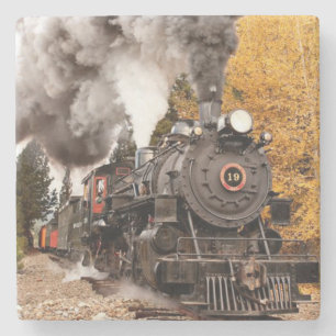 Dessous-de-verre En Pierre Train moteur à vapeur vintage
