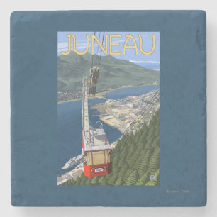 Dessous-de-verre En Pierre Tram affiche de Vintage voyage au-dessus de