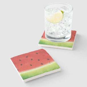 Dessous-de-verre En Pierre Tranche de pastèque géante à l'aquarelle mignonne 