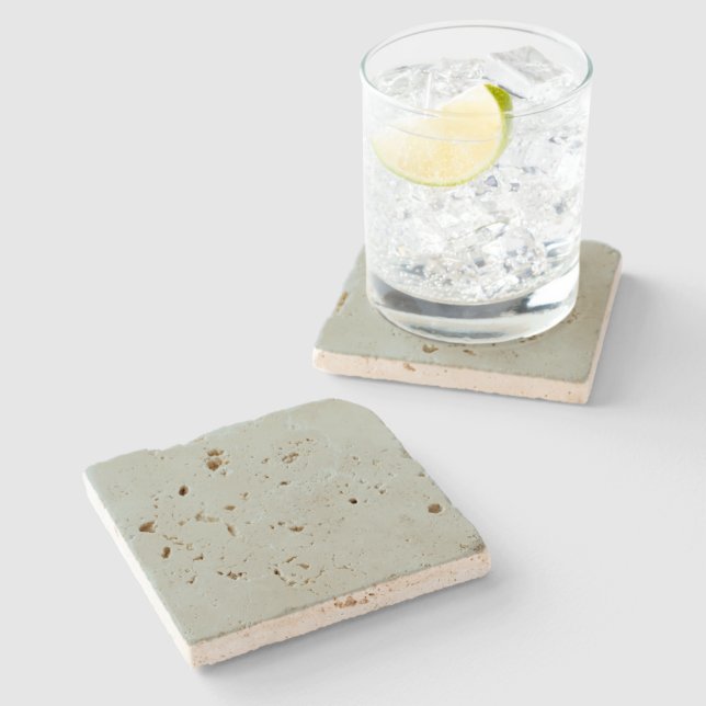 Dessous-de-verre En Pierre Travertine gris cendré (Côté)