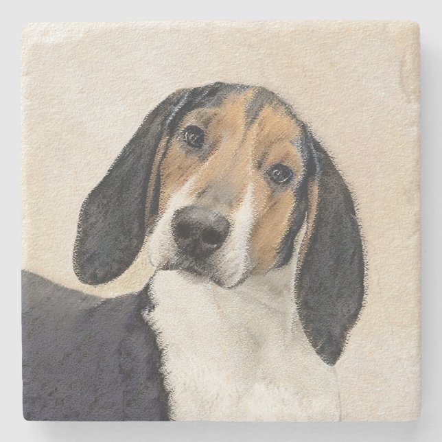 Dessous-de-verre En Pierre Treeing Walker Coonhound Peinture - Art original (Devant)