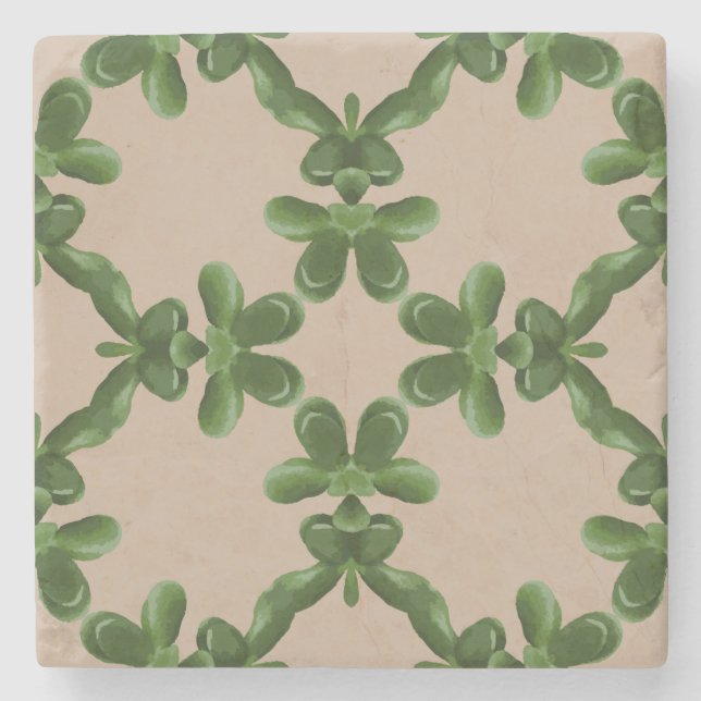 Dessous-de-verre En Pierre Treillis de Jade Beige (Devant)