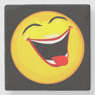 Dessous-de-verre En Pierre Très mignon et très heureux Emoticon / Emoji
