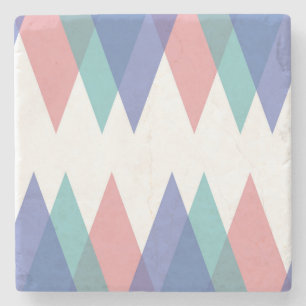 Dessous-de-verre En Pierre Triangles bleu et corail