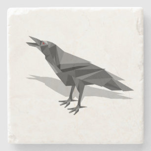 Dessous-de-verre En Pierre Triangles gris cubain géométrique corbeau