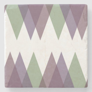 Dessous-de-verre En Pierre Triangles mauve et vert