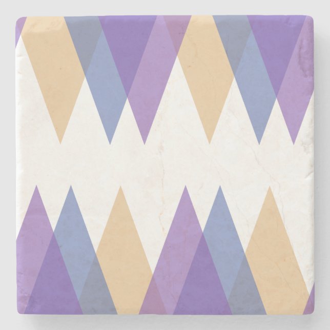 Dessous-de-verre En Pierre Triangles violets, bleus et jaunes (Devant)