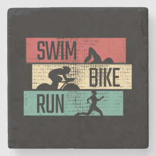 Dessous-de-verre En Pierre Triathlon - Nager Vélo Course